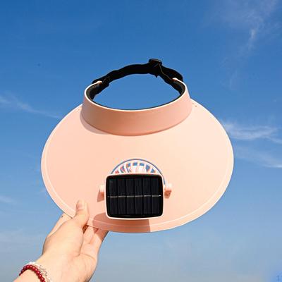 Adjustable Sun Visor Hat with Fan for Beach Use