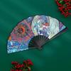 Chinese Style Double-Sided Plastic Zodiac Fan, Portable Folding Fan for Students, Summer Creative Zhong Kui Folding Fan