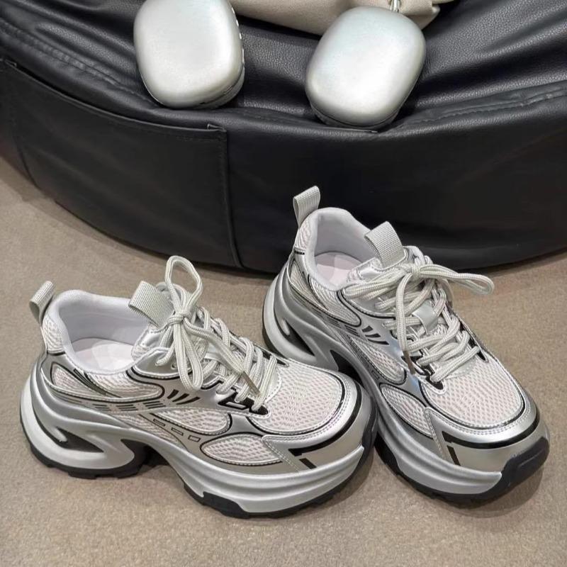 Thick-soled Dad Shoes Women's Spring and Summer New Mesh Breathable and Versatile Casual and Lightweight Small Sports Running Shoes