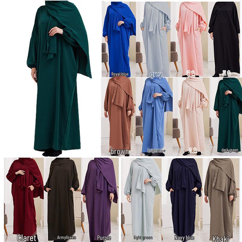 XG2057 Women's Hooded Long Robe Dress - Middle Eastern & Turkish Style