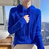 Women's Wool Jacquard Hoodie - Loose Fit Lazy Style, Hooded Pullover Sweater 2025.