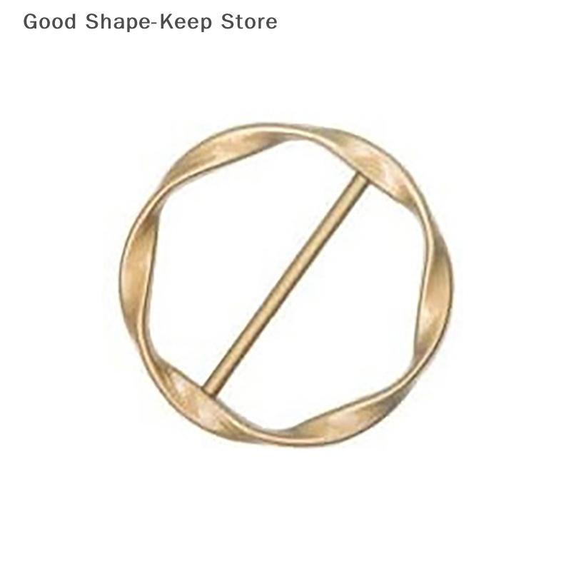 5/6Pcs Spiral Circle Zinc Alloy Metal Round Three-Speed Knotted Silk Scarf Buckle European And American Knot Scarf Buckle Style