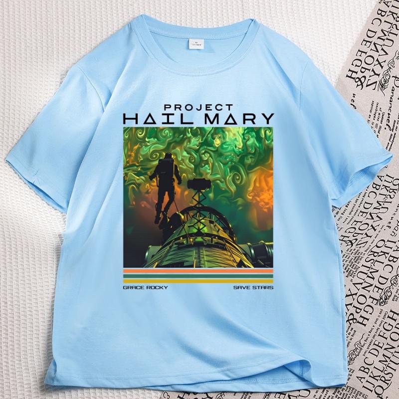 Project Hail Mary Space T-shirt Men Women Grace Rocky Save Stars Tshirt Sci-Fi Book Lover Tee Cotton Short Sleeve Clothes Tops