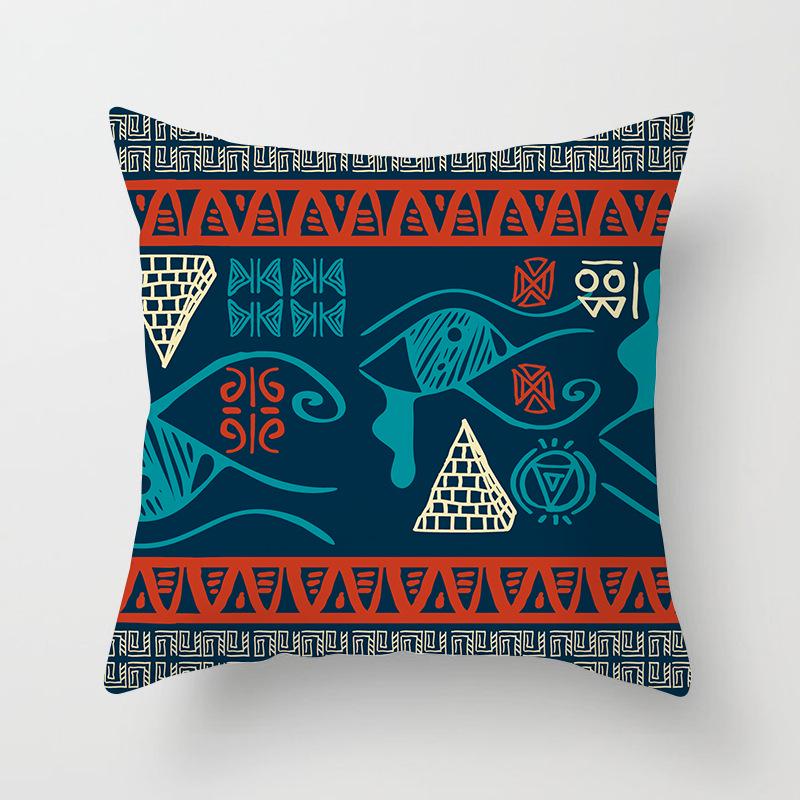 Black and White Ethnic Style Elephant Print Car Cushion Cover Sofa Pillow Cover Homewares