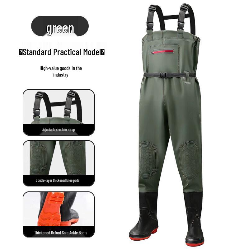 Men's Waterproof Integrated Wading Pants with Boots