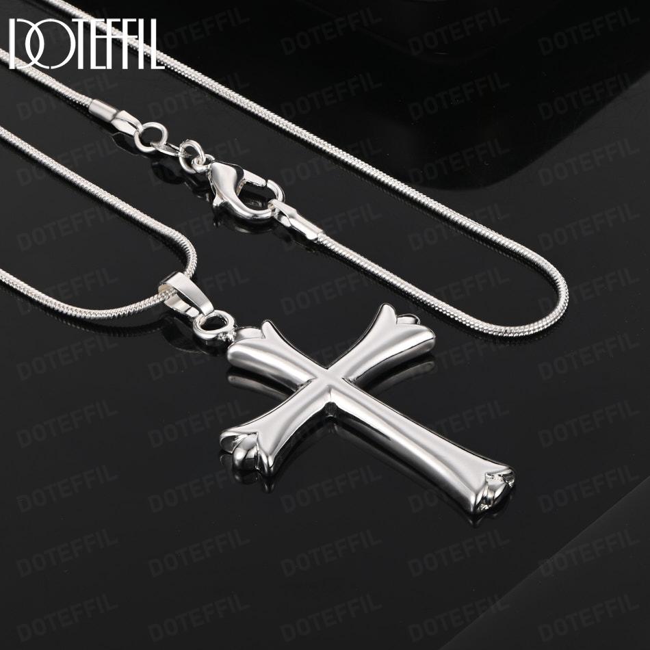 925 Sterling Silver Fashion Jewelry Cross Pendant Necklace