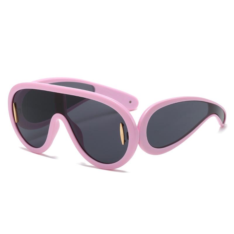 Fashion Futuristic Punk Hip-Hop Oversized One-Piece Sunglasses – Stylish Outdoor UV Protection Shades