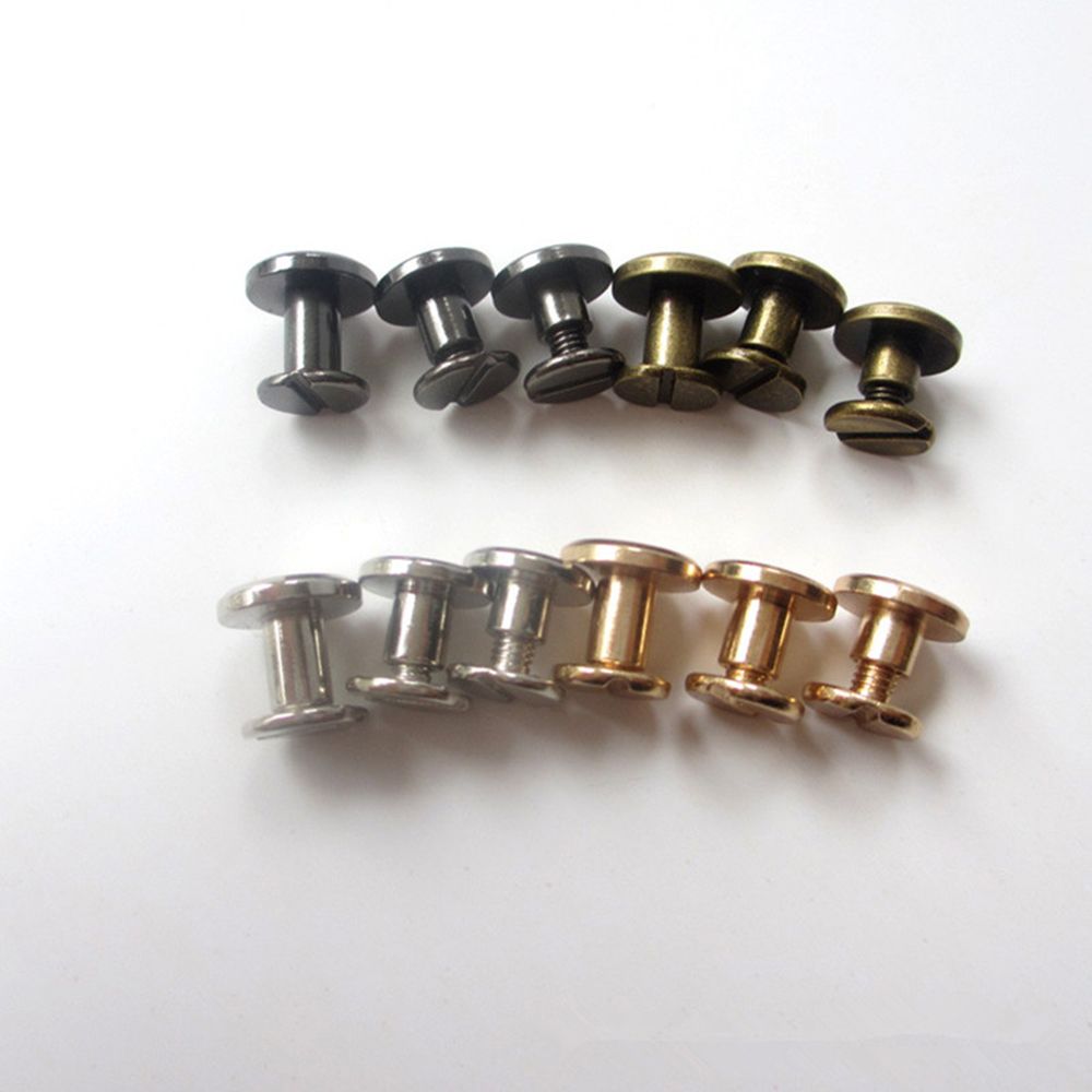 10 pcs 5/6.5/8mm Luggage Craft DIY Brass Nail Cloth Button Leather Craft Strap Rivets Screw Solid Nail Bolt Round Head Screws