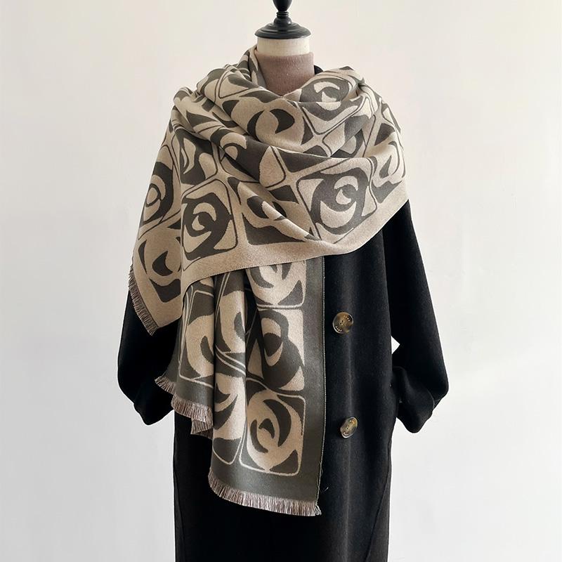 Zimní dámská šála Luxusní design Oboustranná kašmírová šála Feel Warm Scarf Shawl