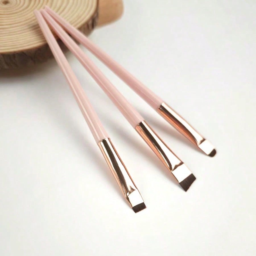 

Makeup Brushes Including Angled Eyeliner Brush, Eyebrow Brush, Ultra-Thin Eyeshadow Brush,Brush Set,Makeup Brush Kit Pink Gold 3-piece Blade Brush Set разноцветный