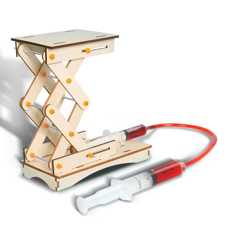 Hydraulische Hebebühnenkran Modell Bau Kinder DIY Puzzle Wissenschaftliches Experiment Spielzeug Erfindungen STEAM Lehrmittel
