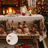 Wasserdichte und ölbeständige Weihnachtstischdecke, Tischdecke mit vintage Print und Muschelrand, Rechteckige festliche Dekoration Tischdecke für Zuhause
