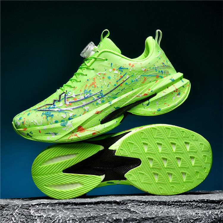 Marathon Carbon Plate Air Cushion Men Sports Running Shoes Breathable Lightweight  Comfortable Athletic Nonskid Sneakers