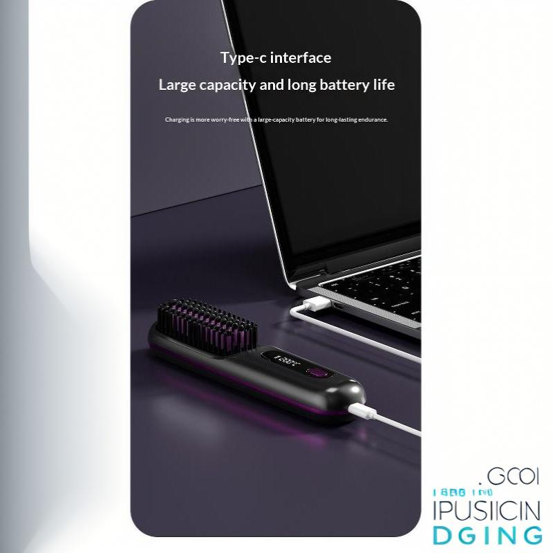Negative Ion Cordless Hair Straightener Brush Anti-Scald Lightweight Fast Heating Hair Styler for Women Travel Gift
