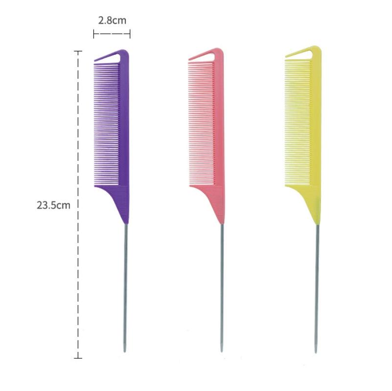 Stalen Naald Highlighting Kam - Antistatische, Hittebestendige Styling Kam met Puntige Staart