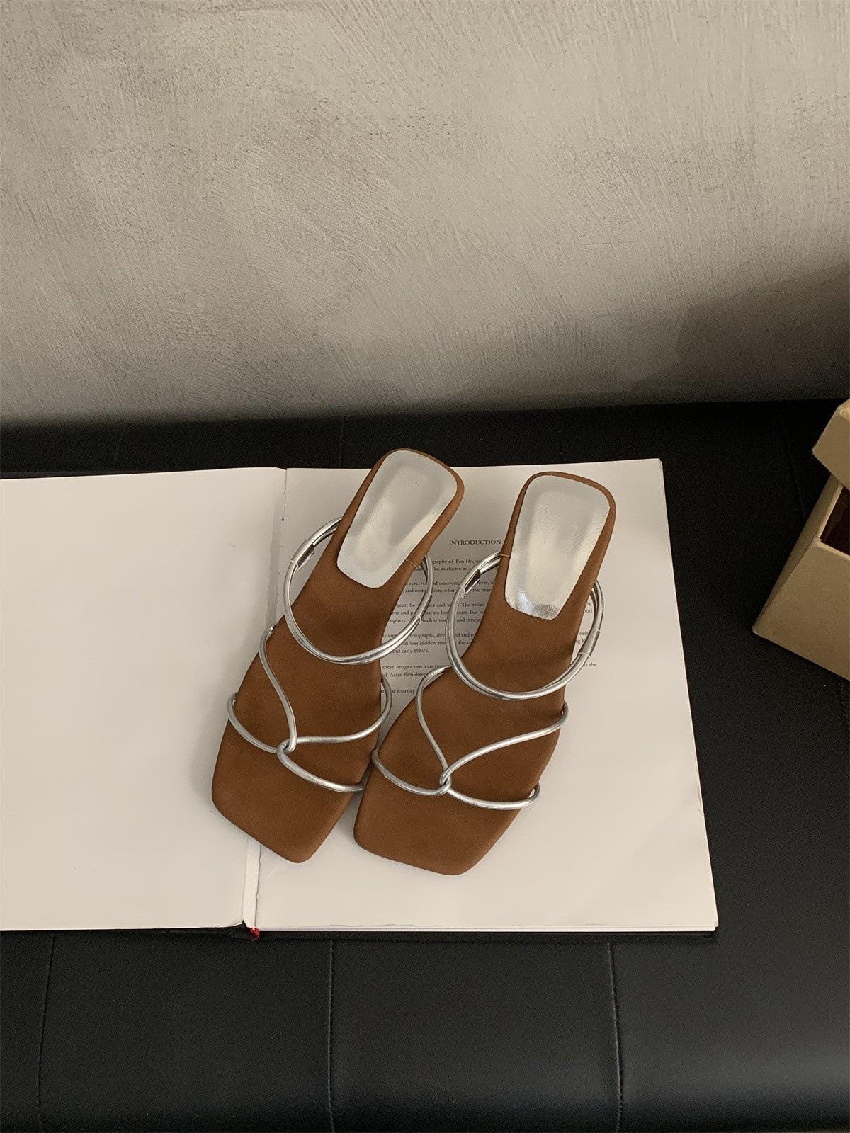 

Fashion two wear sandals women summer out new fashion women slippers French temperament fairy style high heels 40