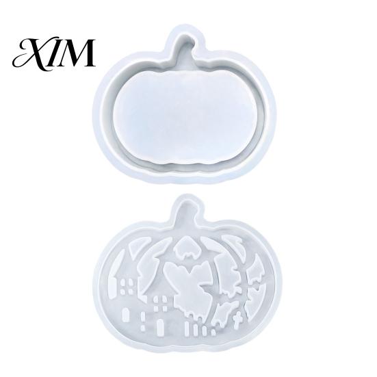 DIY Pumpkin Box Mold 1 Set Halloween Lampshade Silicone Mold, Hollow Reusable Gypsum Cement Epoxy Resin Casting for Crafts Handmade