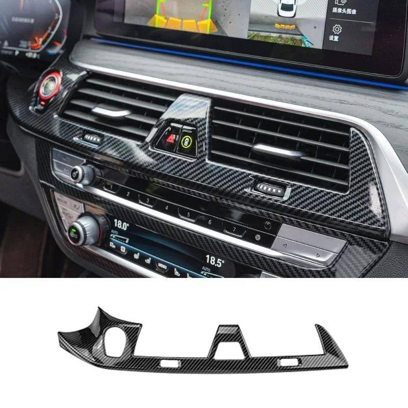 Für BMW 5er G30 G38 2018-2023 Kohlefaser Mittelkonsole Armaturenbrett Panel Abdeckung Zierleisten Aufkleber Innenraum Tuning Zubehör