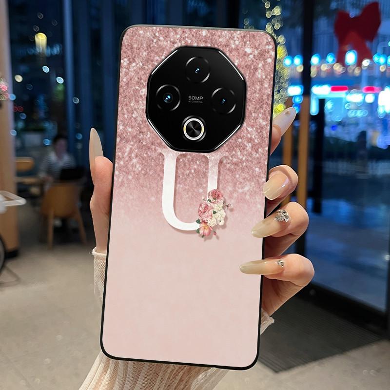 Anti-scratch Phone Case For Umidigi G100 Pro/G100 5G Soft Silicone Black Casing Lucky A-Z Letter With Flower Couple Shell