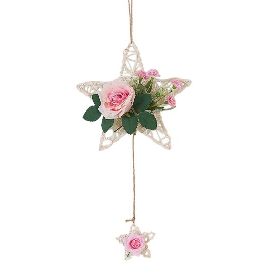 Rattan Hanging Ornaments, Five-pointed Star Shape Hangings, Handcrafted Durable Wear-resistant Home Decoration for Family Friends