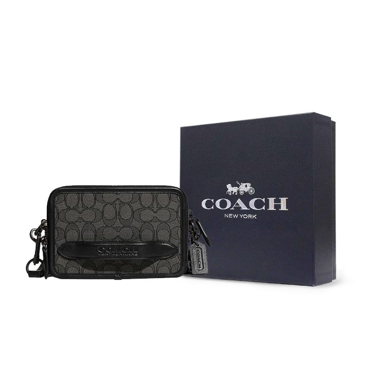Coach Charter Hybrid Crossbody Bag, Signature Canvas Black Men's Sling Bag, Casual Daily Travel Commute CC069-MI5