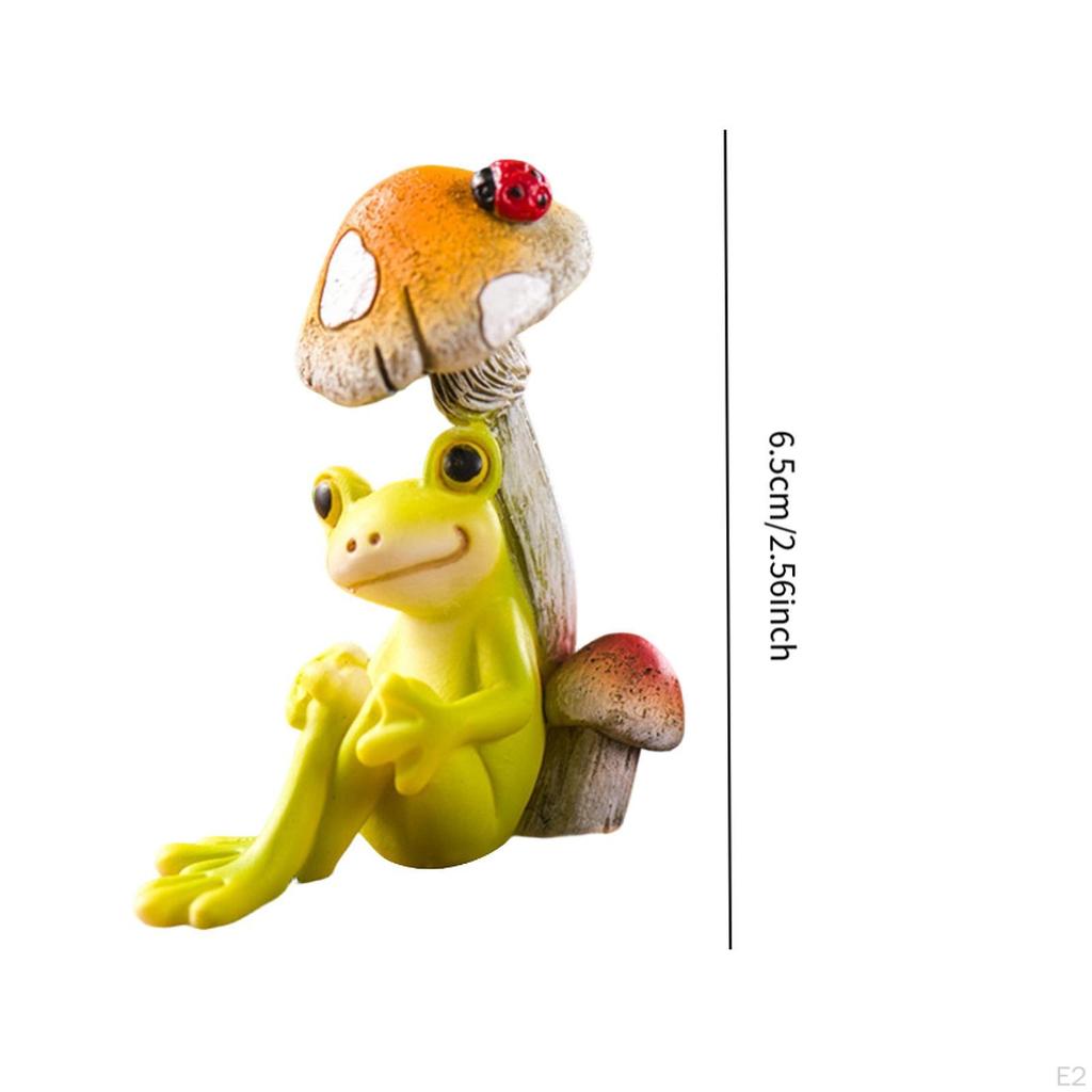 Frog Figurine Indoor Outdoor Decor Small Resin Animal Sculpture Mini for Yard Micro Landscape