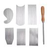 6PCS Multi Shaped Card Scraper Set Manganese Steel Cabinet Scraper Cards with Burnisher for Woodworking Project