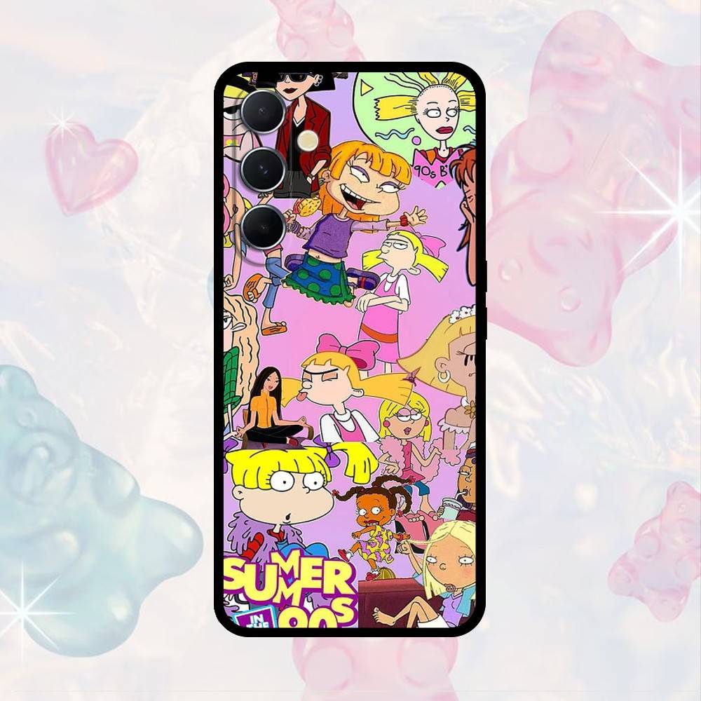 

AAA Funny Cute R-Rugrats Phone Case For Samsung S25,S24,S21,S22,S23,S30,Ultra,S20,Plus,Fe,Note,10,9,5G Black Cover Samsung S21 s305G