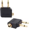 4-Pack Airline Airplane Flight Adapters for Headphones, Golden Plated 3.5mm Jack