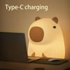 Cute Cartoon Capybara Silicone Night Light Timing Dimming Sleep Night Lamp USB Rechargeable for Children Bedside Birthday Gift