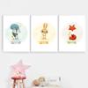 Animal Rabbit Fox  Art Poster Children's Canvases Room Paintings For Nursery Decorative Prints Wall Posters No Frame