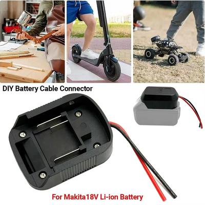 ABS Li-ion Battery Holder Portable Durable Battery Connector with Cable Practical Adapter Converter Base for Makita