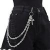 Trendy Skull & Cross Double-Layer Metal Chain Pendant for Men's Hip-Hop Pants