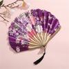 Bamboo Fold Hand Fan Wedding Chinese Japanese Fan Vintage Flower Folding Fan for Wedding Dancing Party Women Gift