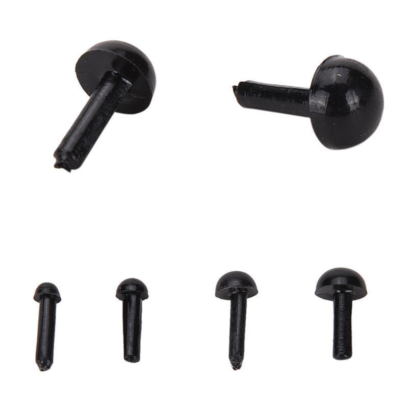 100 Pcs/Set Plastic Black Eyes For Bear Doll Animal Puppet Diy Black Eyes 4 Size