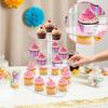 Three-Tier Heart-Shaped Acrylic Cupcake Stand for Weddings and Parties