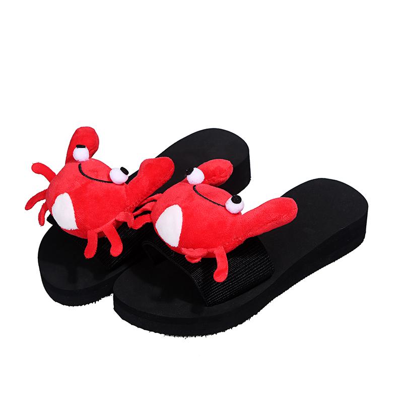 

Fashion Women s Slope Heel Sandals Summer New Round Head Open Toe Thick Soles Anti-slip Wear-resistant Slippers 36