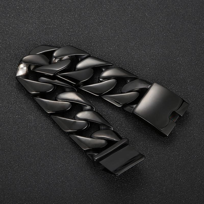 Leichtes kubanisches Armband Leniency für Herren Punk 31MM Edelstahl poliertes Accessoire herrschaftlicher Charme Partyschmuck