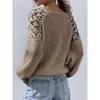Maglione da Donna Girocollo Manica Lunga Primavera Autunno Casual Largo Morbido Semplice Monocolore Jacquard Lavorazione a Maglia Intrecciata Pullover