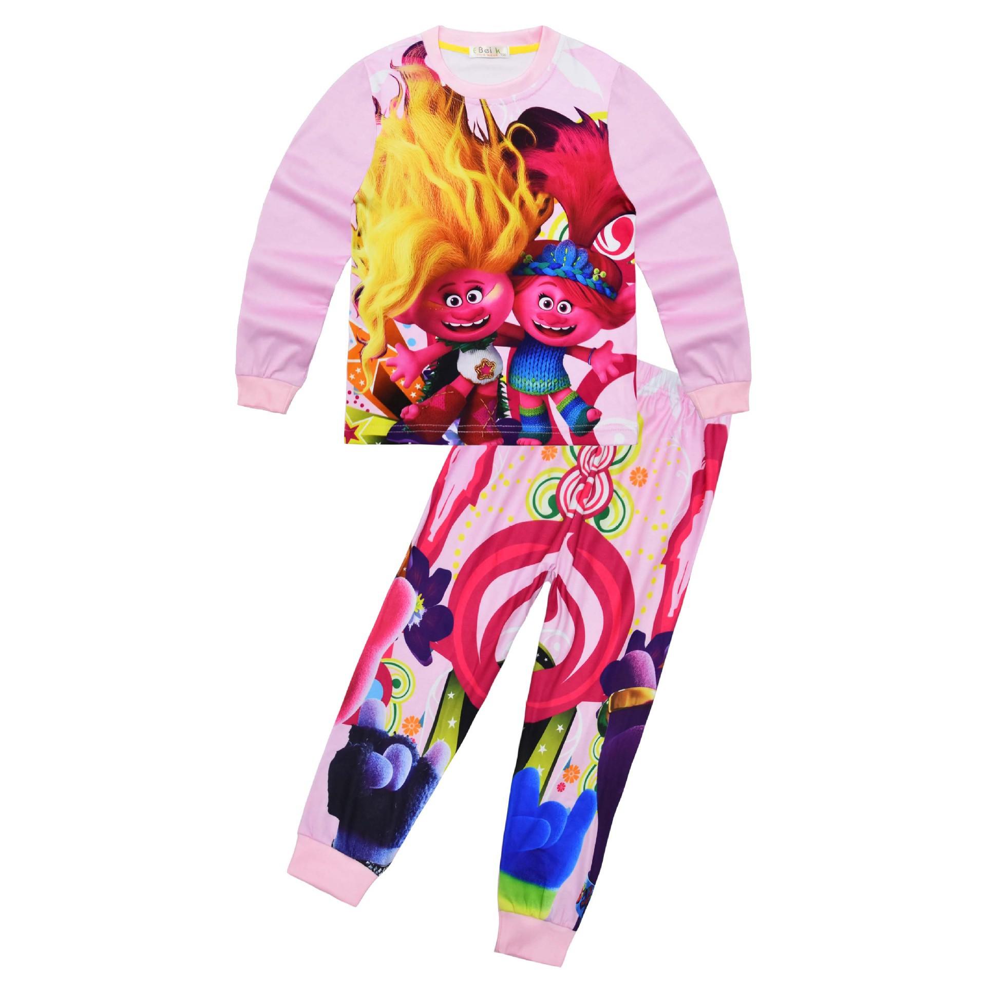 

Long-Sleeved Set, Cartoon Digital Printing, Middle-Aged And Older Children S Loungewear Long-Sleeved + Trousers Set 8023 110