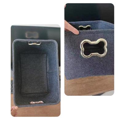 Felt Pet Toy Box, Dog Toy Box, Storage Basket Chest Organizer -For Organizing Pet Toys, Blankets, Leashes And Food