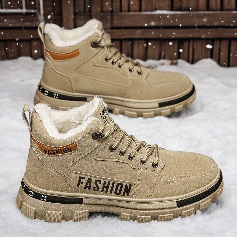 

Ботинки для снега мужские зимние бархатные утолщенные утепленные высокие хлопковые ботинки для спорта на открытом воздухе нескользящие хлопковые ботинки 39 хаки