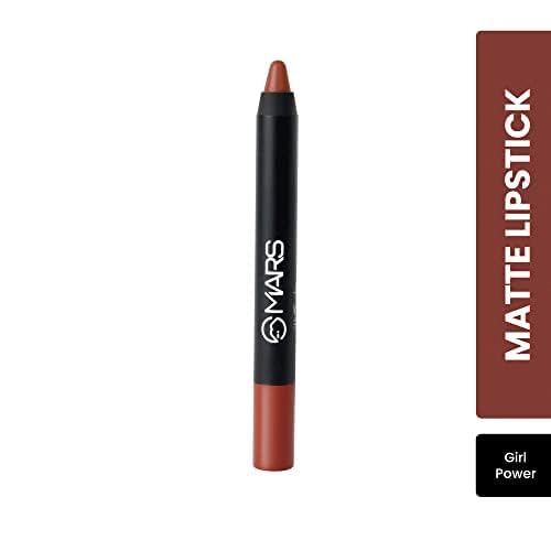 MARS Long Lasting Crayon Lipstick up to 12 Hours Stay | Matte Finish | Waterproof | Won't Smudge Won't Budge Lip Crayon (3.5 gm) (10-Girl Power) (