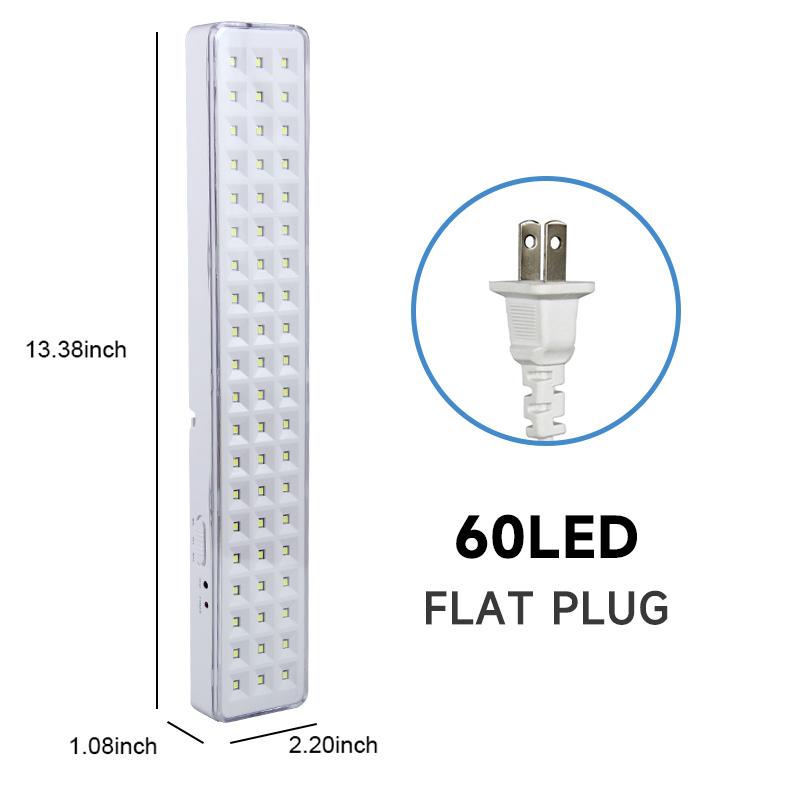 60LEDs Wall-mounted Emergency Light 2 Modes Dimmable Outdoor Portable Camping Light Multifunctional Lamp for Power Failure