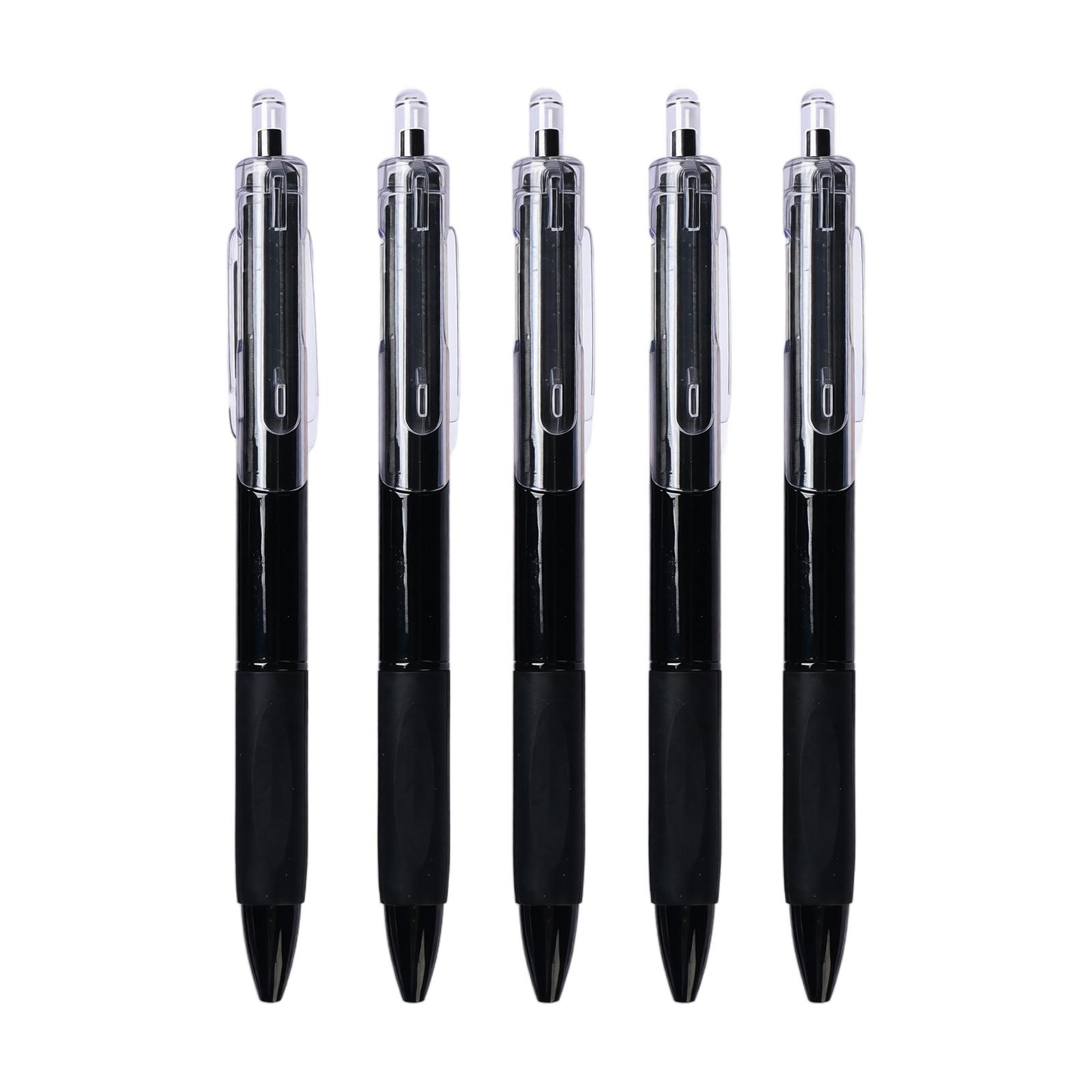 Retractable Quick Dry Gel Ink Pen 0 5mm Fine Point Smooth Writing Neutral Design Office School Use Set of 5 One Size
