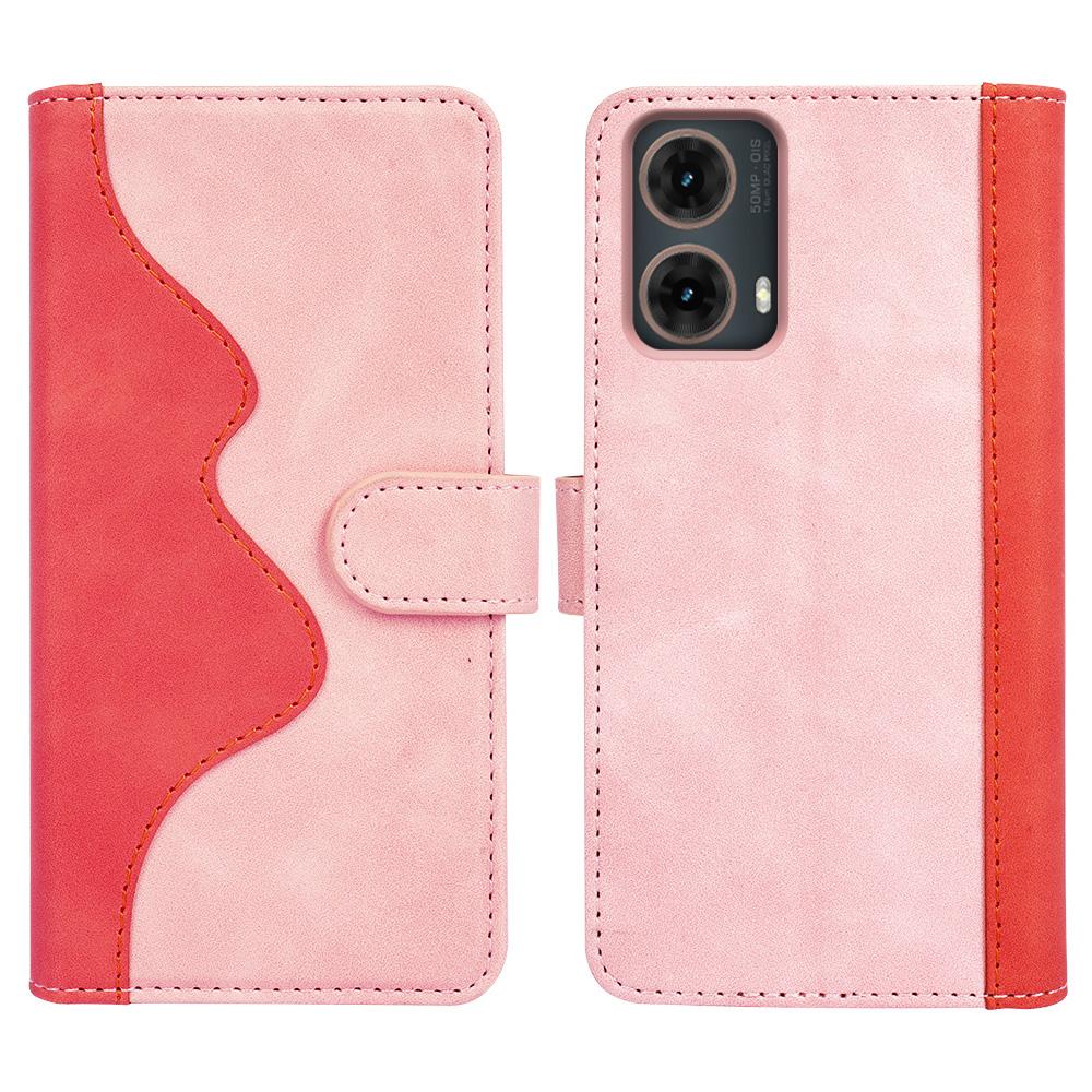 For Motorola Moto G85 5G/S50 Neo 5G Phone Case Leather Flip Folio Wallet Cover Splicing Color