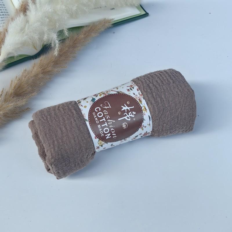 Silk Tassel Headscarf: Cross-border Crinkled Rayon Cotton Linen Scarf