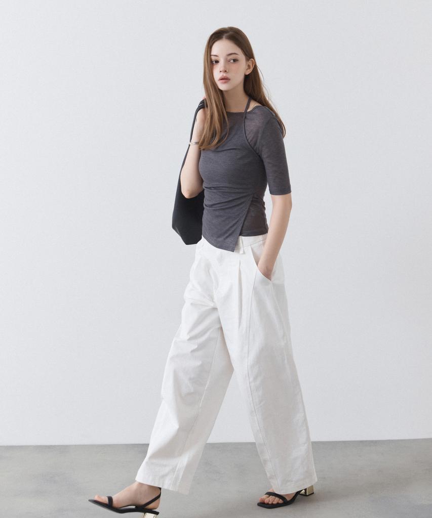MIXXO Balloon Fit Single-Pleat Cotton Pants Re Tcg34Ss_Miwtcg51Qs