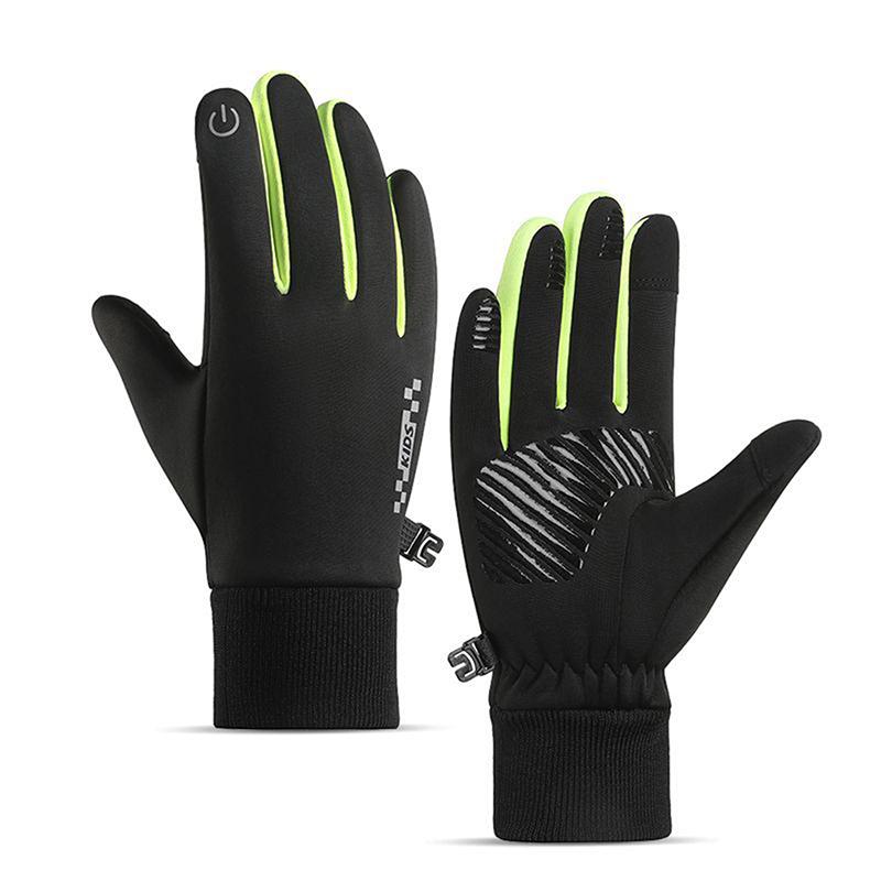 Winter Cycling Gloves For Boys And Girls Warm Fleece Touchscreen Waterproof Keep Warm Gloves For Riding Mittens Hand Warmer