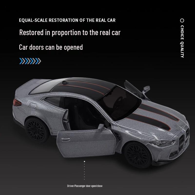 

M4 CSL Alloy Sports Car Model - Metal Pull-Back Toy Car for Boys белый